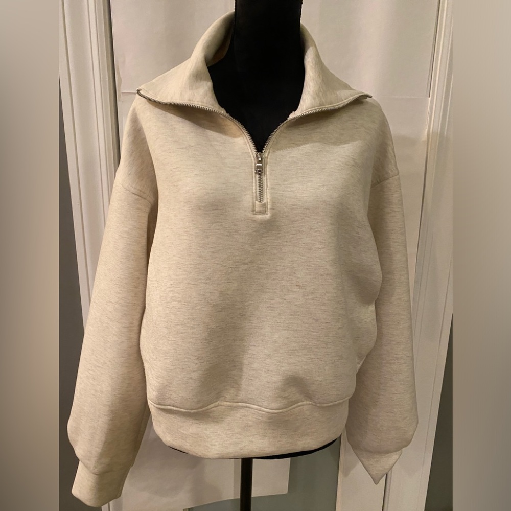 Old Navy Bounce Fleece Half-Zip Pullover Sweatshirt black MED or Ivory MED-tall
